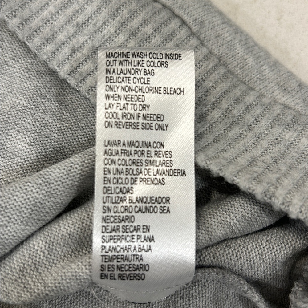 Democracy Brushed Sweater Knit Ruffled Top Light Heather‎ Gray Blue Ruffle Trim - Picture 8 of 15